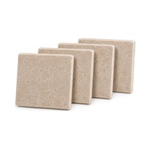 Doğal Taş Bardak Altlığı Seti, 10x10 Cm Ölçülerinde 4 Adet 124-Pembe