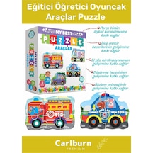 Özel Üretim 37 Parça 8 Araçlı Okul Öncesi Oyuncak Eğitici Öğretici Oyuncak Araçlar Puzzle