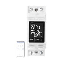 Reedark Wifi Akıllı Akım Gerilim Göstergeli Röle, 85-265v 63a, Akıllı Enerji Ölçümü, Uzak Kumanda, Lcd Ekran, Ray Montajlı 1036-w Wifi Model