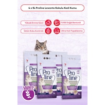 Proline Lavanta Kokulu Bentonit Kedi Kumu 5 Lt. X 4 Adet