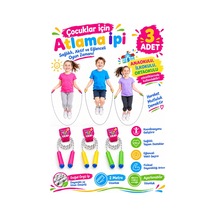 Spor Byfit Çocuklar İçin Özel 2 Metre Doğal Örgü Atlama İpi - 3 Adet