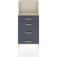 Hyperion Dolap Tek Raflı 4 Çekmeceli 60x44x134 Aytaşı-antrasit Aytaşı