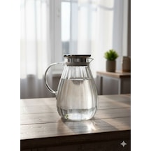 Morponi Borosilikat Cam Çizgili Sürahi 1800 Ml