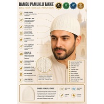Bambu Pamuklu Takke Nefes Alan Esnek Erkek Takkesi Beyaz Yeşil