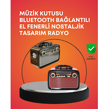 Hubrendy Tekno Nostaljik Radyo Görünümlü Bluetooth Hoparlör Fm/am Yayın, Kablosuz Bağlantı, Şarj E