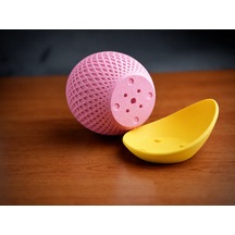 Bezos 3d Baskı Küre Saksı - Kafes Dokulu İki Parçalı Dekoratif Saksı - Pembe-sarı Nxrlvng
