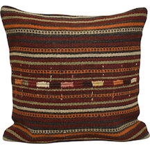 Zehra Abla Halı Yeni El Dokuma Dekoratif Kilim Kırlent Yastık Kılıfı 6416 Çok Renkli