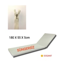 Dogant Süngersiz Şezlong Minderi Kılıfı Krem Fermuarlı 185 55 5