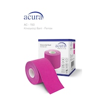 Ac-150 Yüz & Vücut Uyumlu Hipoalerjenik Kinesyo Tape Ağrı Bandı 5m X 5cm Pembe Renk 1 Beden