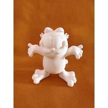Garfield Dekoratif Figür Biblo - Özel Tasarım Hediyelik Boyamaya Uygun Beyaz Renk