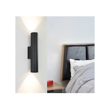 Retro Rustik Duvar Aplik Cift Yönlü Led Aplik Gün Işı Led Ampul Dahil Siyah
