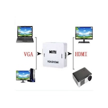 Vga To Hdmi Çevirici Dönüştürücü Converter Projeksiyon Bağlanti
