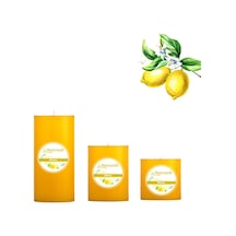 Small Limon Kokulu Set Mum Çap 7 Cm Sarı
