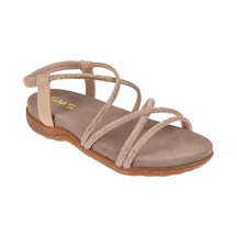 Sms Taşlı Comfort Kadın Sandalet Sms-2546 Nut Taşlı Ten