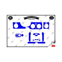 Renault Kango 1998 -2008 Torpido Konsol Trim Göğüs Maun Kaplama Set 13 Parça Mavi Renk