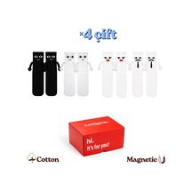 Carnaval Socks Mıknatıslı El Ele Tutuşan 4'lü Çorap Seti Bay Bayan Siyah Beyaz 2000386