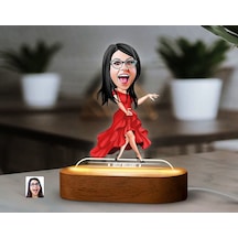 Bk Gift Kişiye Özel Kadın Karikatürlü Dekoratif 3d Biblo Led Işıklı Gece Lambası-2, Sevgiliye Hediye, Arkadaşa Hediye, Doğum Günü Hediyesi Kobitmeyen1