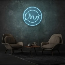 Restoranlara Özel Diner Yazılı Neon Tabela Turkuaz