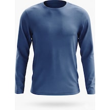 Kiagu Erkek Çocuk Uzun Kollu Basic Düz Tişört %100 Pamuk Bisiklet Yaka T-shirt 2-13 Yaş İndigo