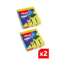 Vileda Klasik Hijyenik Oluklu Bulaşık Süngeri Yeşil 2 x 8 Adet