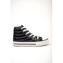 Unisex Günlük Rahat Bilekli Jel Taban Siyah Paraşüt Kadın Erkek Kışlık Spor Ayakkabı Sneaker Siyah Paraşüt