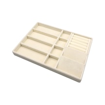 Helsinki Model Süet Kaplama Krem Renk 24/34 Cm Takı Sergileme Standı