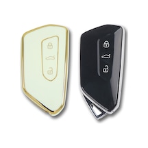 Gma Keys Golf 8, Seat Leon,skoda Superb Vb. Nano Yüksek Kalite Silikon Kumanda Kılıfı Beyaz