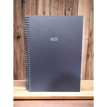 Note Çizgili Defter 160 Yaprak Spiralli A4 Siyah