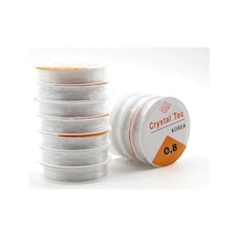 Sermet Süs Dünyası 10 Adet Lastikli 0,8 Mm Silikon Misina-dekoratif Elişi Takı Aksesuar Esnek Lastik Misine Tesbih Ipi