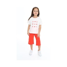 Toontoy Kids Toontoy Kız Çocuk Baskılı Kaprili Takım Nar Çiçeği