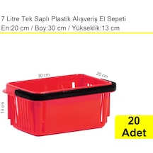 Kozmetik Ve Bijuteri Plastik Alışveriş El Sepeti 7 Litre Kırmızı 20 Adet / En:20 Boy:30 Yükseklik:13 Cm Kırmızı