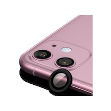 Zore Apple Uyumlu iPhone 11 İle Metal Kamera Koruyucu Siyah