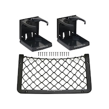 2 Adet Katlanır Bardaklık Ayarlı 1 Adet 32x17cm Eşya Filesi Siyah