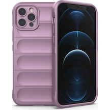 Apple  Uyumlu  iPhone 12 Pro Kılıf Optimum Silikon Mor
