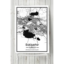Eskişehir Harita Dekoratif Tasarım Poster