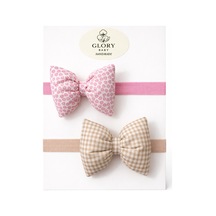 Pamuk Kız Bebek Fiyonk Bandana 2'li Set Kahverengi Kalp - Pemb Kalp Kahverengi Kalp - Pemb Kalp