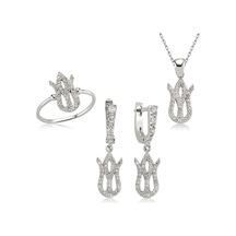 Casera's Gümüş Lale Kadın Set Csr2182030 Gümüş