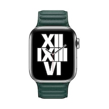 Apple İle Uyumlu Watch 44mm Krd-34 Deri Kordon Koyu Yeşil Çok Renkli