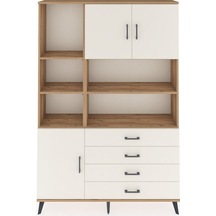 Arges Dolap 8 Raflı 4 Çekmeceli 3 Kapaklı 132x30x195 Çam-aytaşı/aytaşı Aytası/aytası