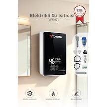 Şofben Elektrikli Su Isıtıcı 7000w Banyo Mutfak Tipi Duvara Monte Su Isıtıcısı Wh01 Siyah