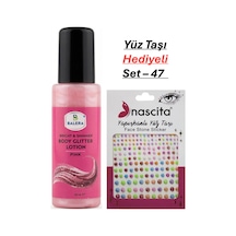 Vücut Losyonu Pembe Simli 125 Ml & Yüz Taşı Hediyeli-47