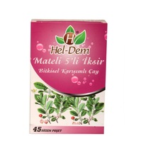 Hel-Dem Mateli 5'li İksir Bitkisel Karışımlı Süzen Poşet Çay 45'li