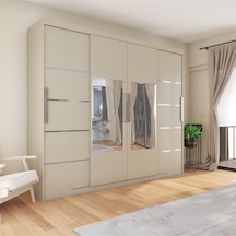 Sürgülü Gardırop Dört Kapaklı 320/210cm Koton Vizon Rengi