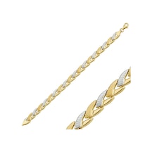 Sembolgold Altın Bileklik Çift Yapraklı Model Blk-05660 Sarı Altın