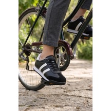 In Step Dark Unisex Siyah Deri Retro Sneaker - Günlük Spor Ayakkabı