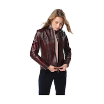 Dericlub Siena Kadın Slim Fit Hakiki Deri Mont Bordo Null Bordo
