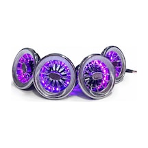 Vıp Universal Led Ambiyanslı Araç Klima Menfezi Bluetooth Kontrol 4 Lü Set 9-10cm Çap