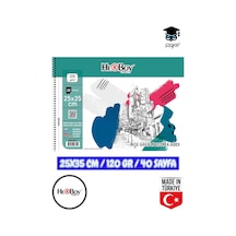 25x35 Cm Eskiz Kara Kalem Çizim Defteri 120 Gr Telli 40 Sayfa Herboy Çok Renkli