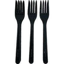 Sert Kalın Plastik Çatal 1. Kalite Lüks Siyah Çatal 1000 Adet Siyah