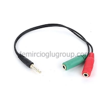 Dark 2X3.5Mm Stereo Dişi - 4Pin 3.5Mm Stereo Erkek